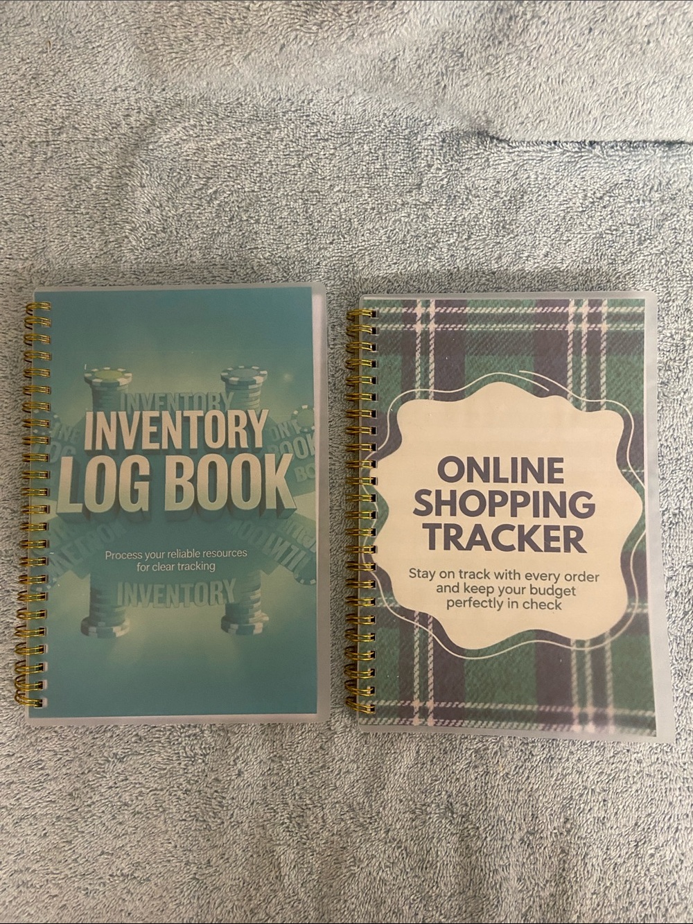 Blue Inventory Log Book & Green Online Shopping Tracker - Undisclosed Brand
